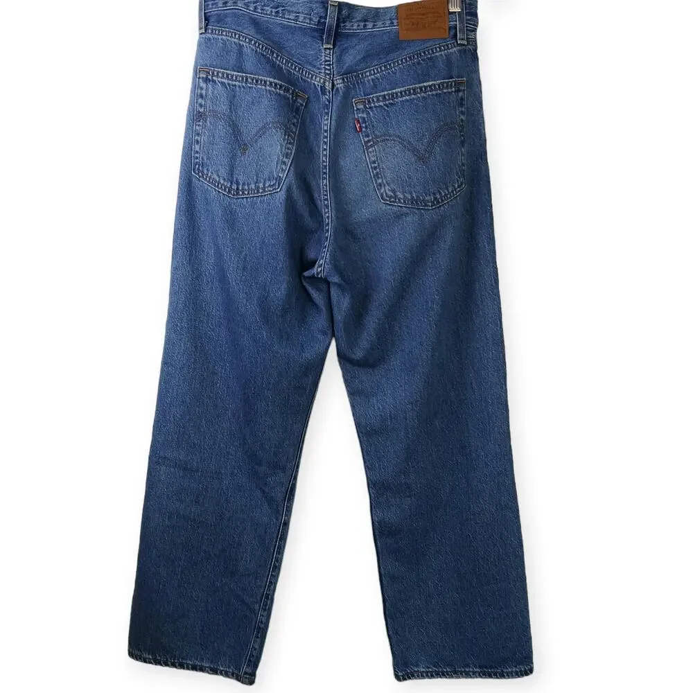 Levi's SZ 29 Premium Denim Ribcage Straight Ankle Distressed S40197